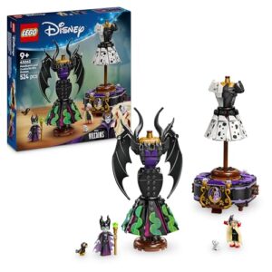 LEGO Disney Maleficent's and Cruella De Vil's Dresses - Building Toy for 9+ Year Old Girls & Boys - incl. a Customisable Display Stand
