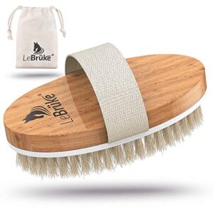 Lebrüke® Dry Body Brush - with Practical Storage Bag - Perfect for Removing Dead Skin - Exfoliating Bath Brush