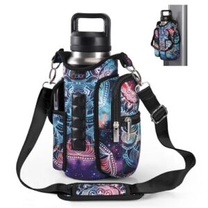 icolor Gym Magnetic Bag Water Bottle Carrier Holder with Strap & Phone Pockets