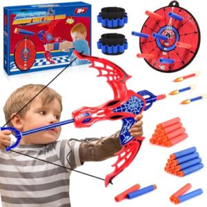Toyokid Spider Kids Bow and Arrow Set Archery Set Toys for Boys 5 6 7 8 9 Years Old Spider Toys Shooting Boys Indoor & Outdoor Toys Boys Gifts 5-12 Years Old Spider Toys