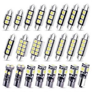 23 Pcs Car Led Interior Light Bulbs T10 5050 Interior Car Reading Lights Canbus Rear View Light Dome Trunk License Plate Lamps Kit Car Lighting Se