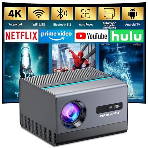 [Built-in Apps & Auto Focus] Smart Projector with WiFi and Bluetooth