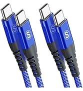 [2Pack 3M]USB C to USB C 60W Cable, Type C Charger Cord Compatible with Samsung Galaxy S23/S22/S2...