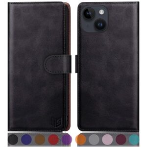 SUANPOT design for iPhone 15 Plus 6.7 inch case with [Credit Card Holder][RFID Blocking]
