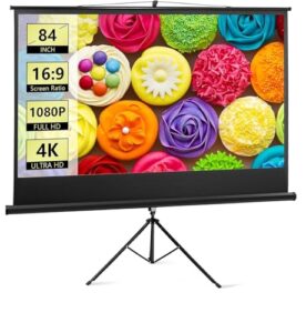 WUDLEP 84 Inch Projector Screen with Stand