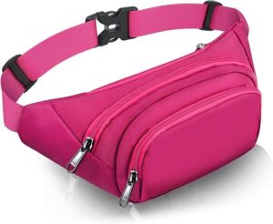 JAUSFETS Large BumBags for Women Men Waist Bag with 3-Zipper Pockets