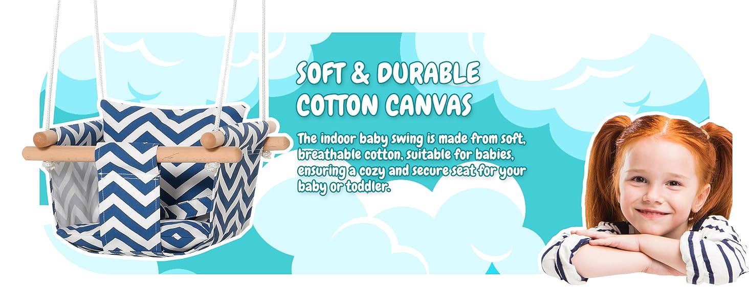 soft & durable cotton canvas garden swing chair indoor swing for kids outdoor tree swing