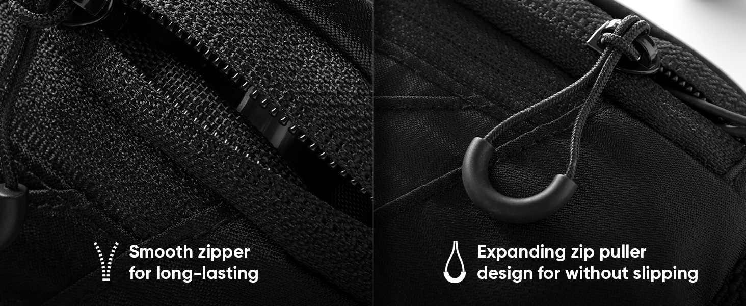 Designed with smooth zipper and expanding zip puller design for without slipping