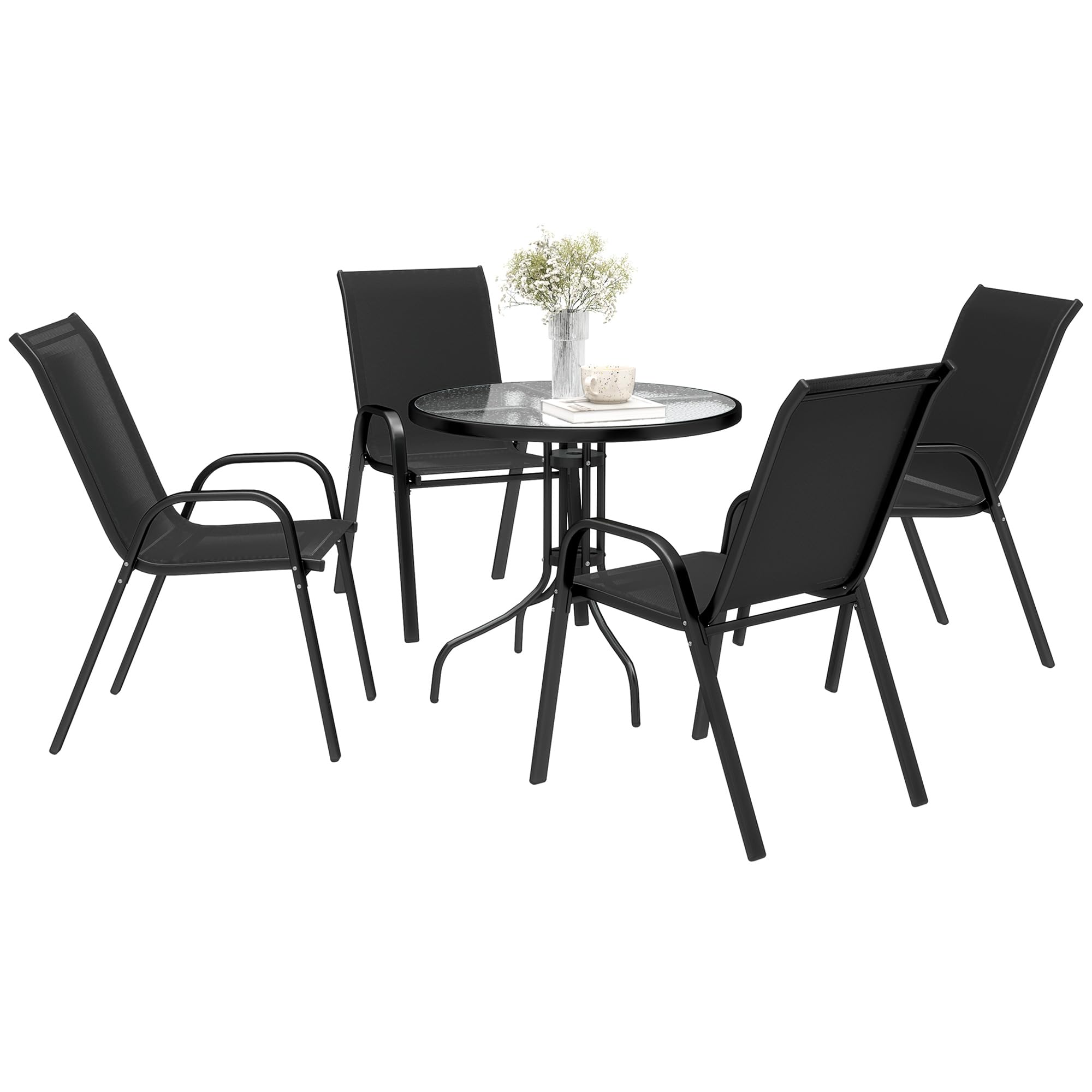 Outsunny 5 Pieces Garden Table and Chairs