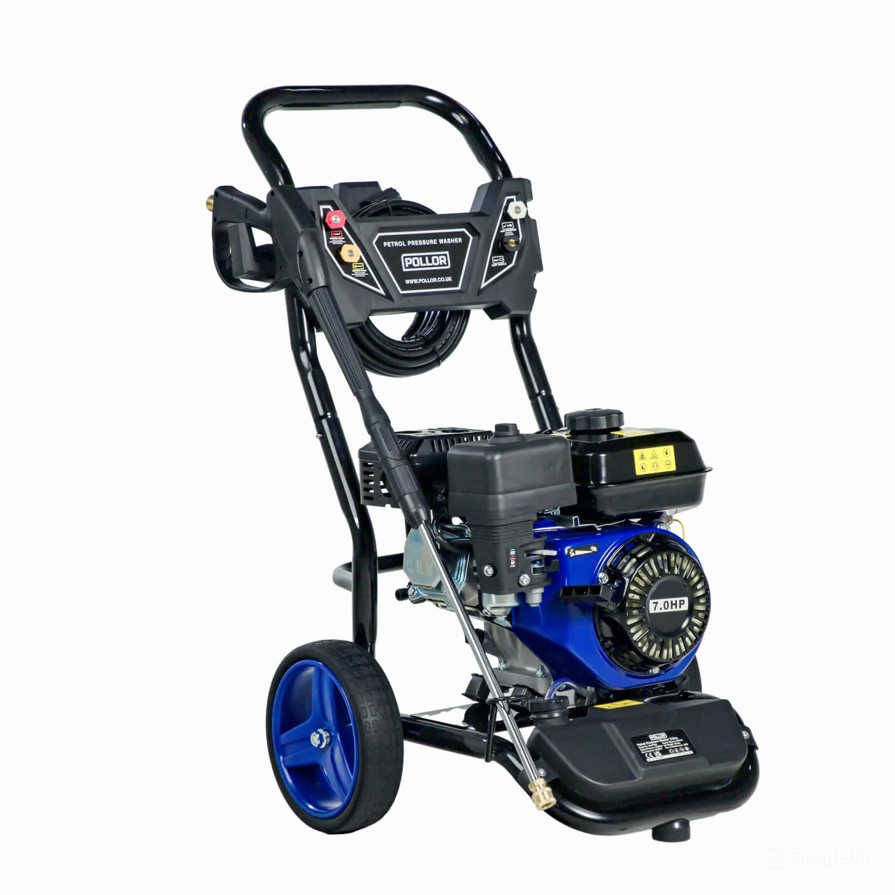 POLLOR Petrol Pressure Washer 7HP 3950 PSI Power Jet Wash 210CC Driveway Car Patio Cleane