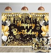 Hot Pink Happy Birthday Backdrop 7x5FT Glitter Shining Sequins Birthday Photography Background fo...