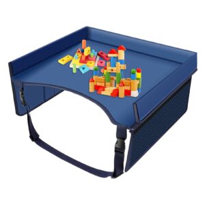 Tray Table - Lap Tray With Adjustable Straps | Drawing Lap Tray With Storage | Travel Tray Road Trip Must Haves Kids Travel Desk Accessories Car Seat Tray Table For Kids Road Trip Activities