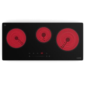 Klarstein Ceramic Hob - 75 cm Slimline 3-Zone VTC Cooktop with Touch Control