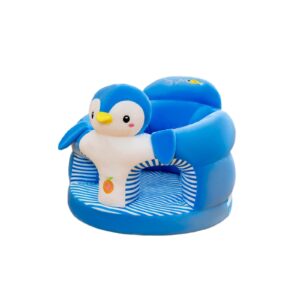 Baby Seat Baby Sit up Chair Cartoon Animals Plush Sofa Chair Toddler Baby Learn to Sit up Chair Sofa Washable Cover for Back Head Support Sitting Infant Seat (Penguin)