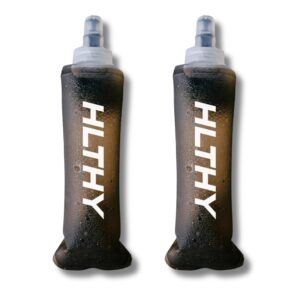 HLTHY Soft Flask Water Bottle for Running - Collapsible for Running Hydration Vest - Foldable Bottle (2 x 250ml) (2 x 500ml)