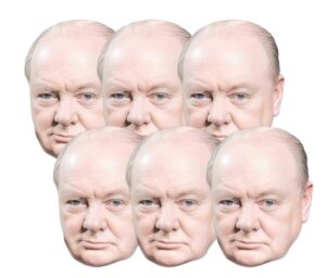 Star Cutouts SMP459 Winston Churchill Six Pack Cardboard Face Masks - Ideal for Fans