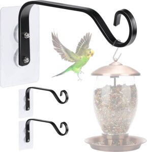 3 Pcs Window Bird Feeder Hanger Hook- Strong Load-Bearing Hanging Window Mounted Bird Feeder Hooks for Wind Chimes & Plants