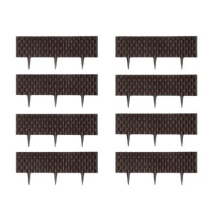 simpa Brown Plastic Rattan Style Decorative Lawn Edging Border. Pack of 8 panels 4.8M Total Length