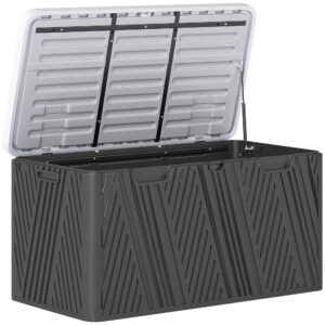 Outsunny 380L Garden Storage Box Outdoor Storage Box Waterproof with Lockable Lid and Moulded Handles