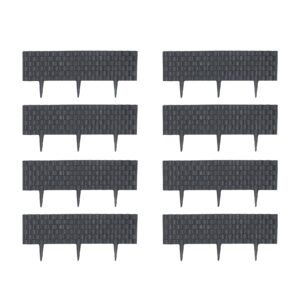 simpa Dark Grey Plastic Rattan Style Decorative Lawn Edging Border. Pack of 8 panels 4.8M Total Length