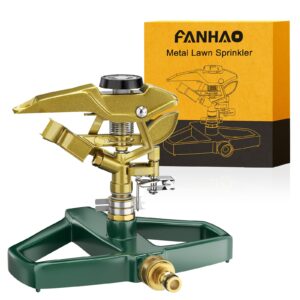 FANHAO Heavy Duty Pulsating Impact Lawn Sprinkler with Metal Base