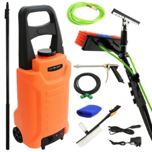 Window Cleaning Water Fed Pole 30ft With 30L Water Trolley Washing System Car Washing Kit With Accessories | Includes Brush Squeegee
