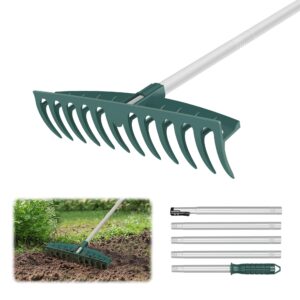 ORIENTOOLS Garden Rock Rake Heavy Duty for Yard Lawns