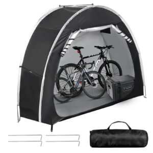 Bicycle Tent Bicycle Shed Portable Bicycle Garage Bicycle Cover Outdoor for 2 Bicycles 210D Oxford Waterproof Bicycle Tarpaulin Tool Shed for Motorcycle Garden Tools Toy Lawn Mowe
