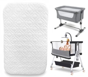 Royale Linens Next 2 Me Bedside Crib Mattress Compatible to Fit Baby & Toddler Crib Super Soft & Extra Thick 5cm Deep Foam Mattress Crib Bassinet Mattress Breathable Quilted Cover (90 x 50 x 5cm)