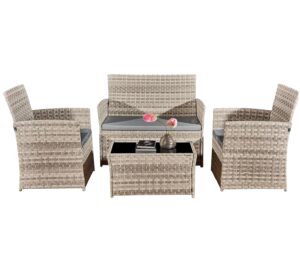 4 Piece Rattan Garden Furniture Sets