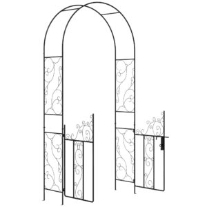 Outsunny Outdoor Garden Arch with Double Gates