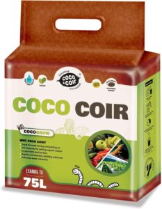 Coco & Coir Organic Peat-free Coir Compost | Natural Coco Soil Potting Mix | Coconut Fibre Reptile Substrate Bedding - Coco Grow (75L)