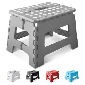 KEPLIN 9 Inch Heavy Duty Folding Step Stool | Non-Slip Foldable Footstool for Toddlers