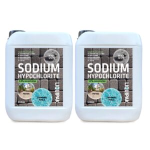Sodium Hypochlorite 9.9% 2x5L - Powerful Patio Cleaner & Black Spot Remover | For Water Purification & Odour Removal | Outdoor Surface & Swimming Pool Treatme