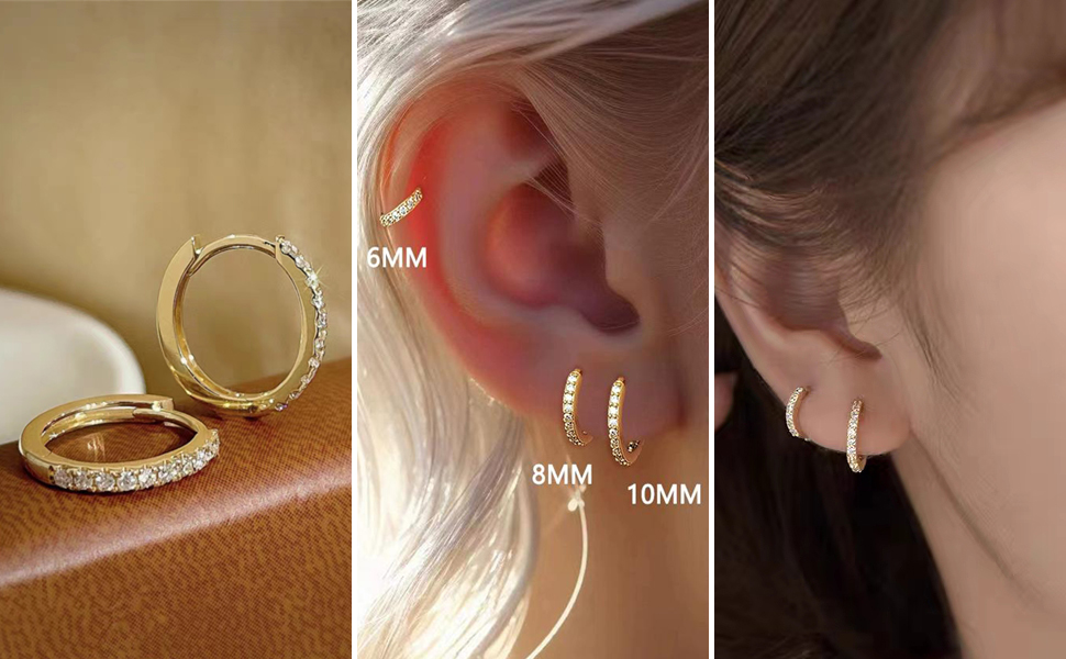 Huggie Earring with Cubic Zirconia