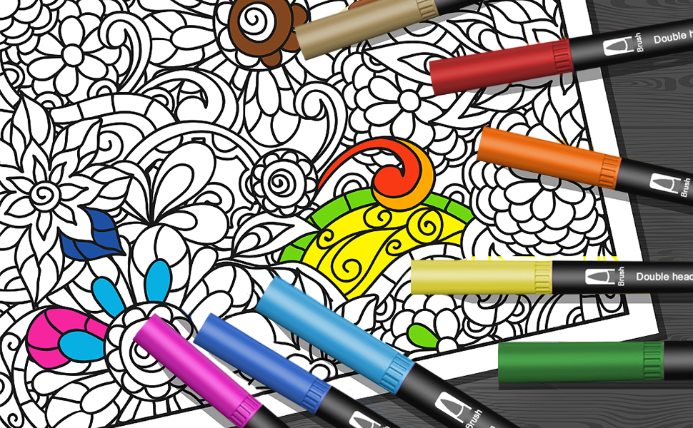 36pcs Dual Tip Brush Pens