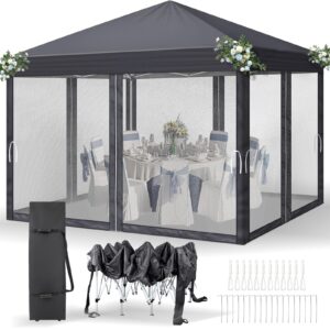 Bonnlo Pop Up Gazebo with Sides 3m x 3m