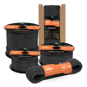 Kamu Synber 550 Paracord 4mm 15m Type III 7 Strands 100% Nylon Rope Parachute Cord Ideal for Crafting