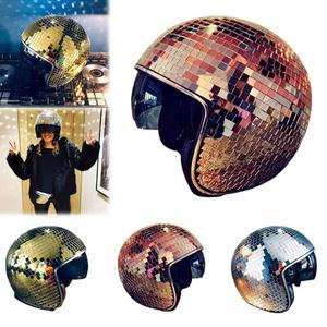 Disco Ball Helmet with Retractable Visor