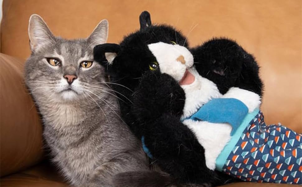 Cats Puppet Wrestler, Cat Wrestling Toy Puppet, Cats Interactive Hand Puppets Plush Toy with Padding