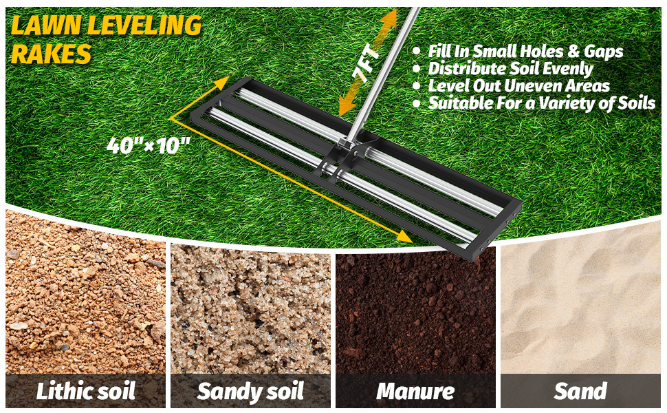 Nelyrho Lawn Leveling Rake