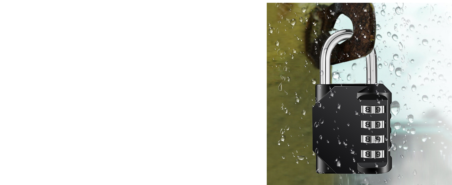 durable combination padlock outdoor weatherproof waterproof combination lock outside anti-rust