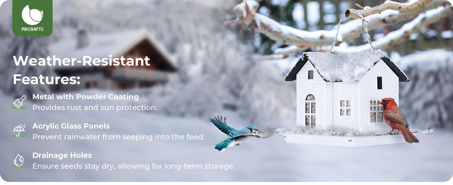 MrCrafts Nature Solar Hanging Bird Feeder for Outdoors