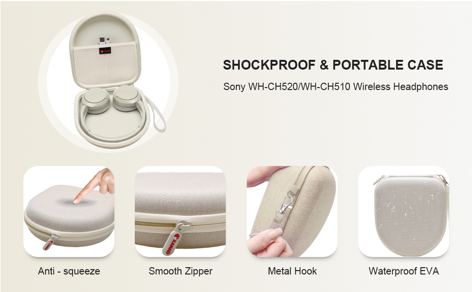 XANAD Carrying Case for Sony WH-CH520 / WH-CH510 Wireless Bluetooth Headphones