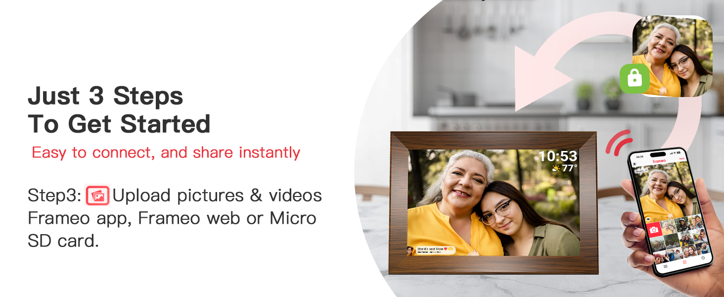 Send photosvideos to Frameo