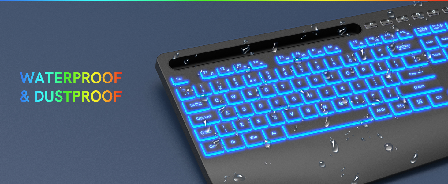 Rechargeable Ergonomic Keyboard with Phone Holder