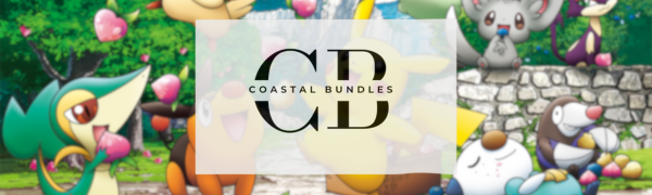 Coastal Bundles Brand Logo with Pokemon background