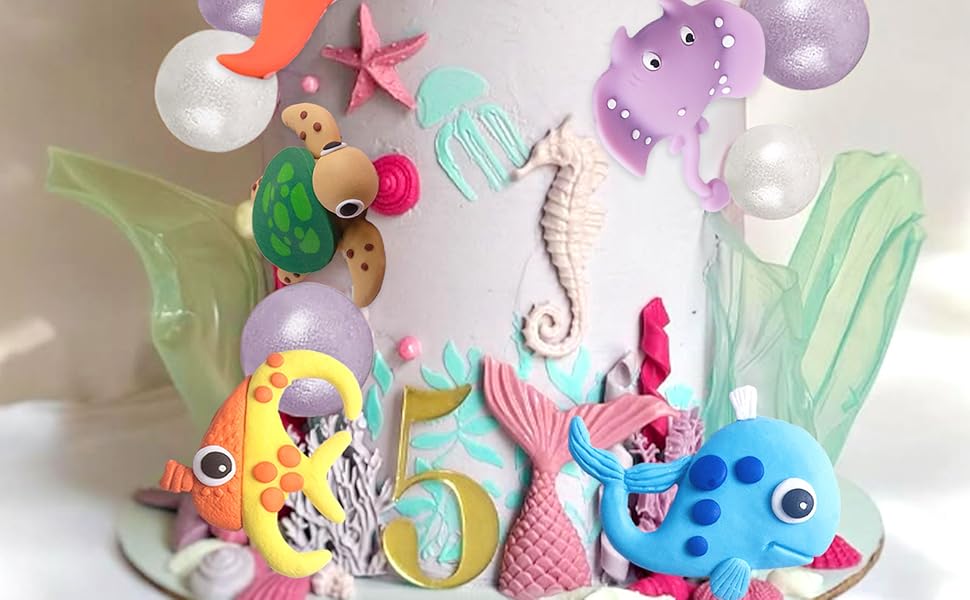 under the sea cake toppers under the sea cake decoration under the sea birthday decoration