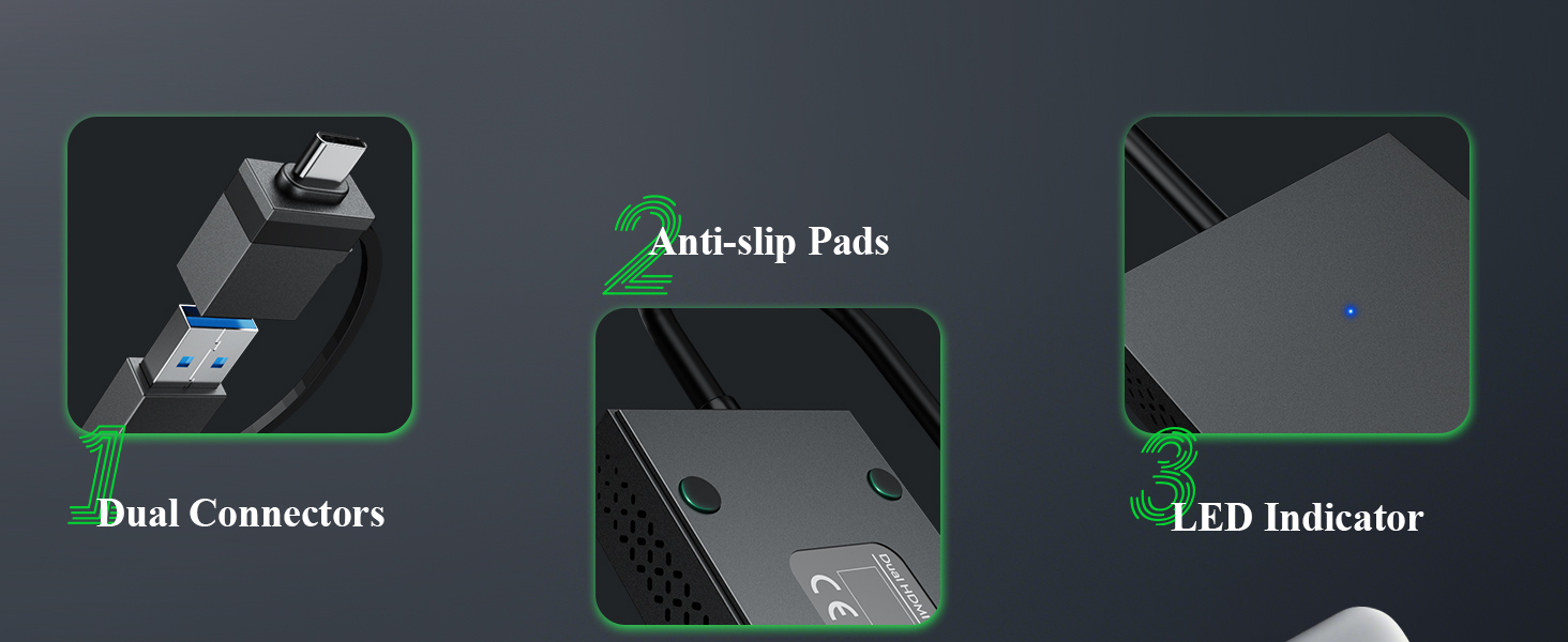 USB C to dual HDMI Adapter