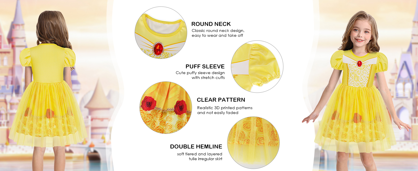 Belle dress up for girls belle costume belle dress up princess belle costume belle fancy dress